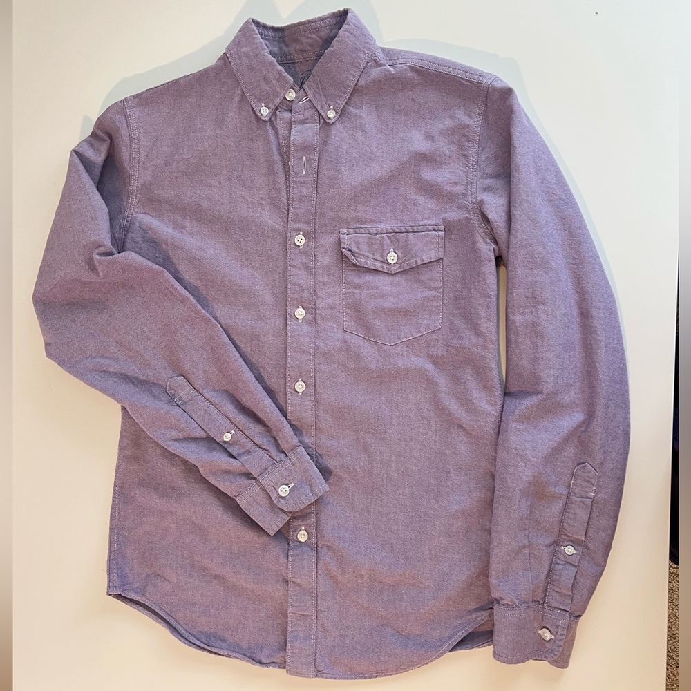 Men's J CREW 100% cotton lightweight oxford cloth size small slim Purple